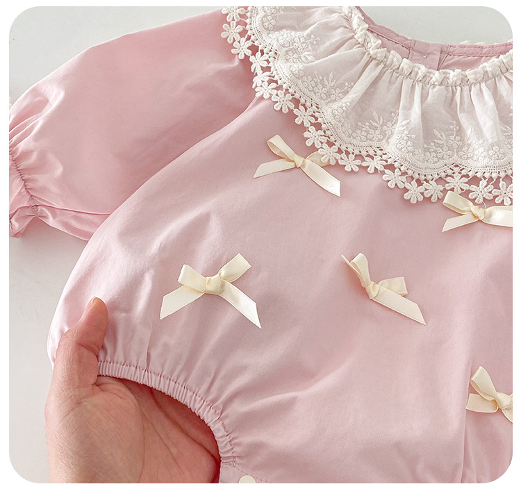 Spring and Autumn Newborn Infant Clothes Sweet Lace Baby Bodysuit Spring Outfit Romper Button Cute Jumpsuit Crawling Suit Detail Pic 0 113