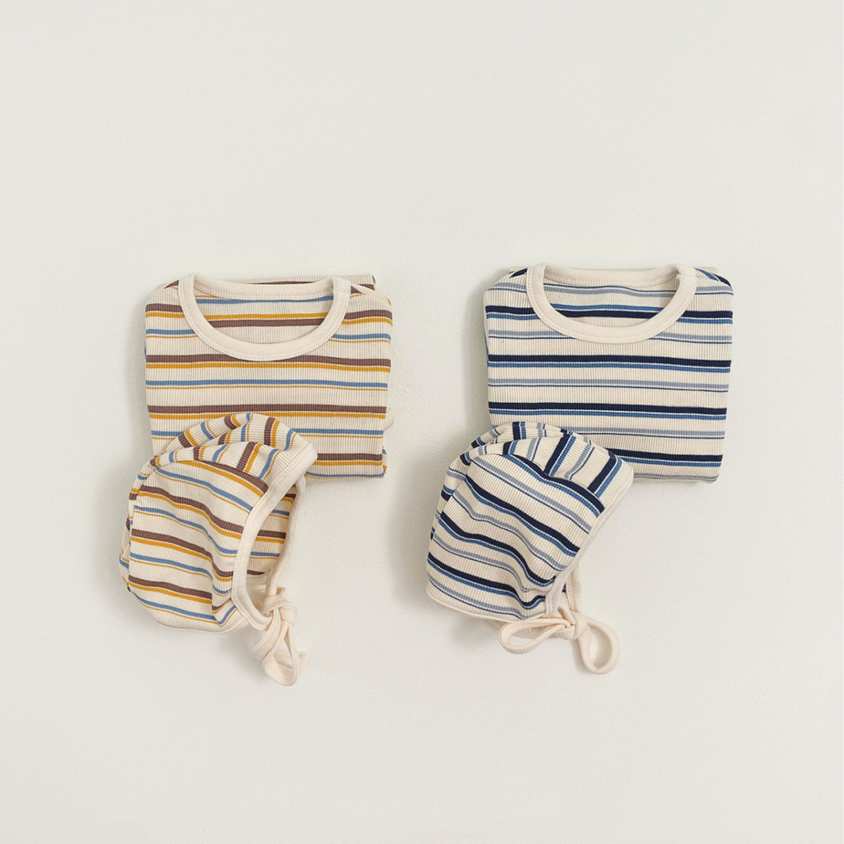 SPring and Autumn Style Newborn Baby Clothes Outerwear Colorful Ribbed Leggings Romper and Long Sleeve Jumpsuit with Hat Detail Pic 0 118