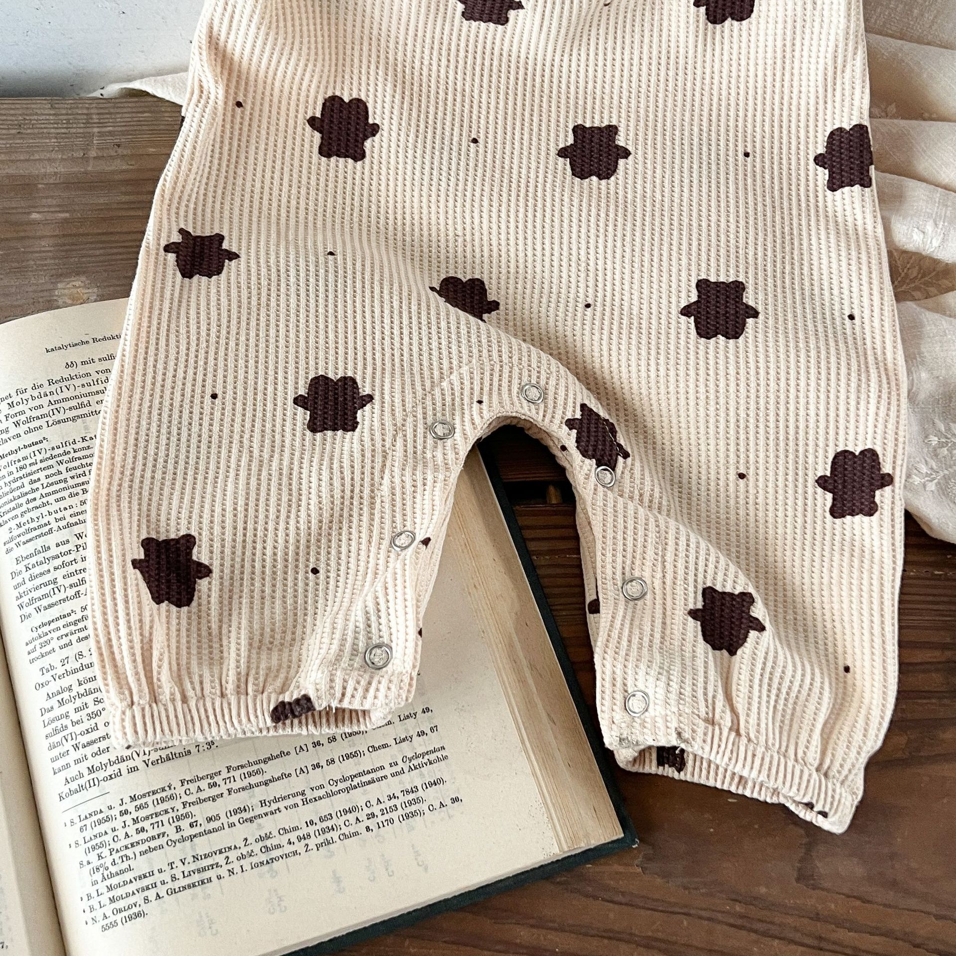 Korean Style Ins Summer Newborn Cute Bear Print Strap Baby Romper Pure Cotton for Boys Girls Versatile Baby Jumpsuit Detail Pic 0 177