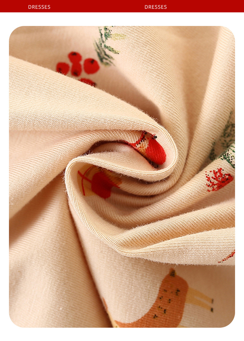 Girls' Autumn Baby Dresses New European American Style Long-Sleeved Casual Princess O-Neck Design for Kids Clothing Detail Pic 0 386