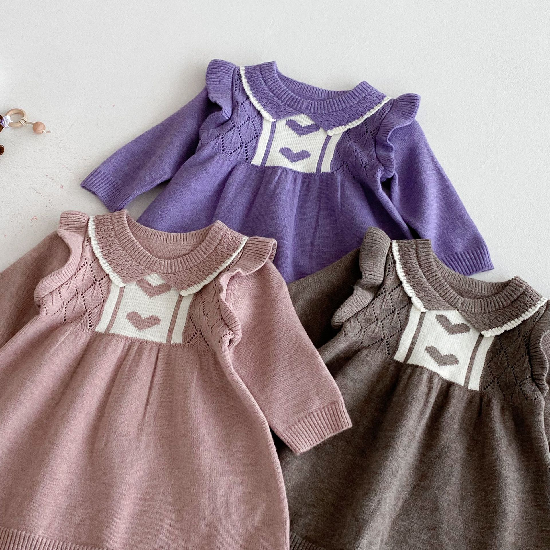 Autumn New Style Princess Baby Dress for Girls Super Cute Baby Toddler Casual Style Knitted Sweater Viscose Baby Skirts Detail Pic 0 387