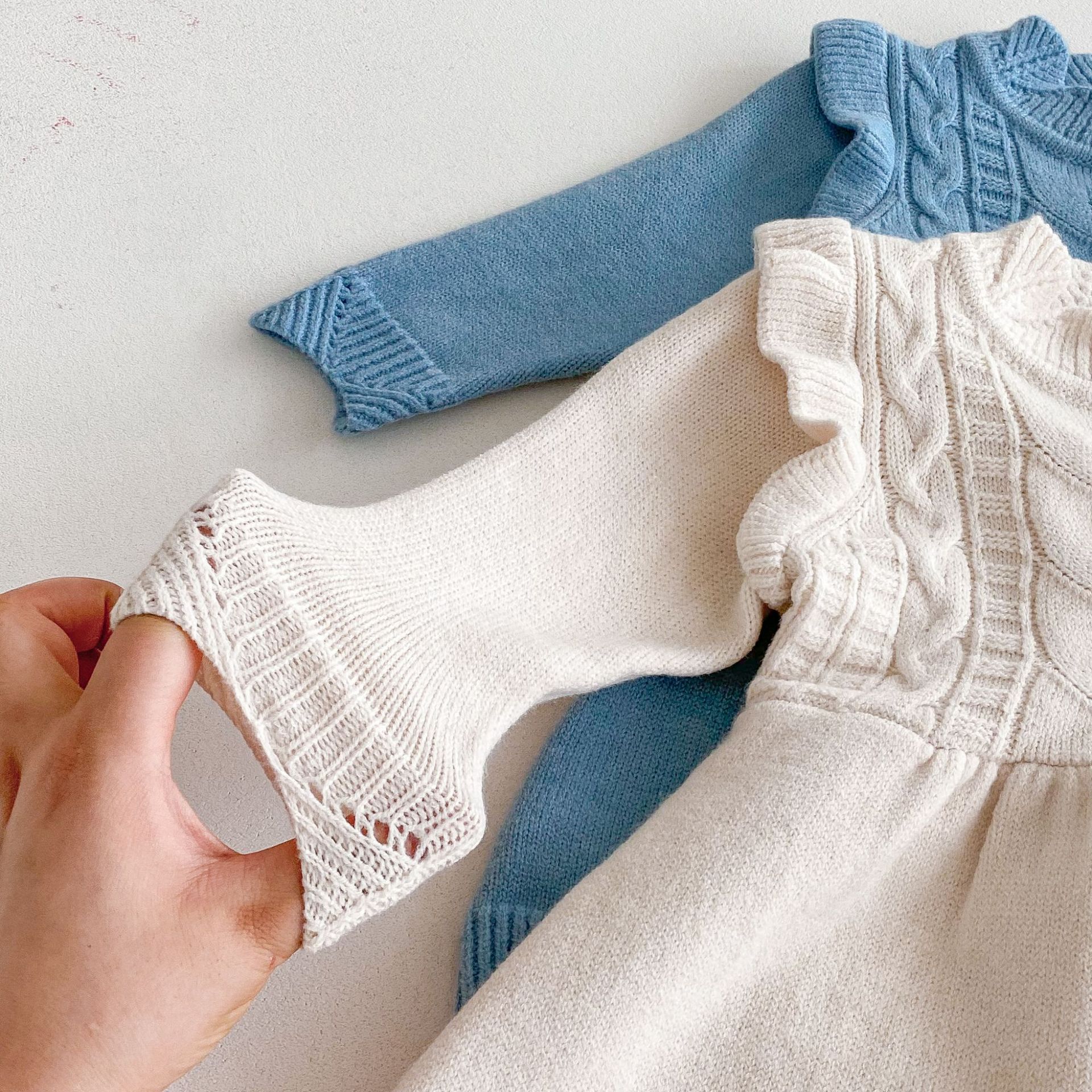 Ins Style Korean Version Girls Autumn and Winter Warm Baby Dresses Woolen Toddler Sweater Knitted O-Neck Collar Girl Skirts Detail Pic 0 388