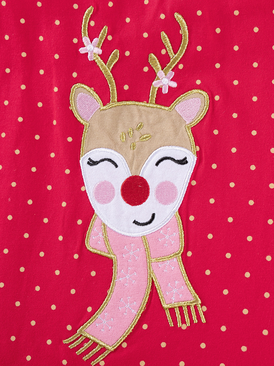 Christmams Style Autumn New European and American Style Girls' Casual Baby Dresses with Long Sleeves Cute Cartoon Printed Skirts Detail Pic 0 390