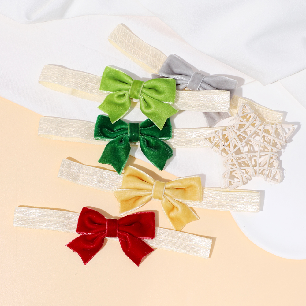 Baby Bow Cut-Out Headband Baby Check Thin Headband Stretch Candy Children'S Hair Accessory Detail Pic 1 63