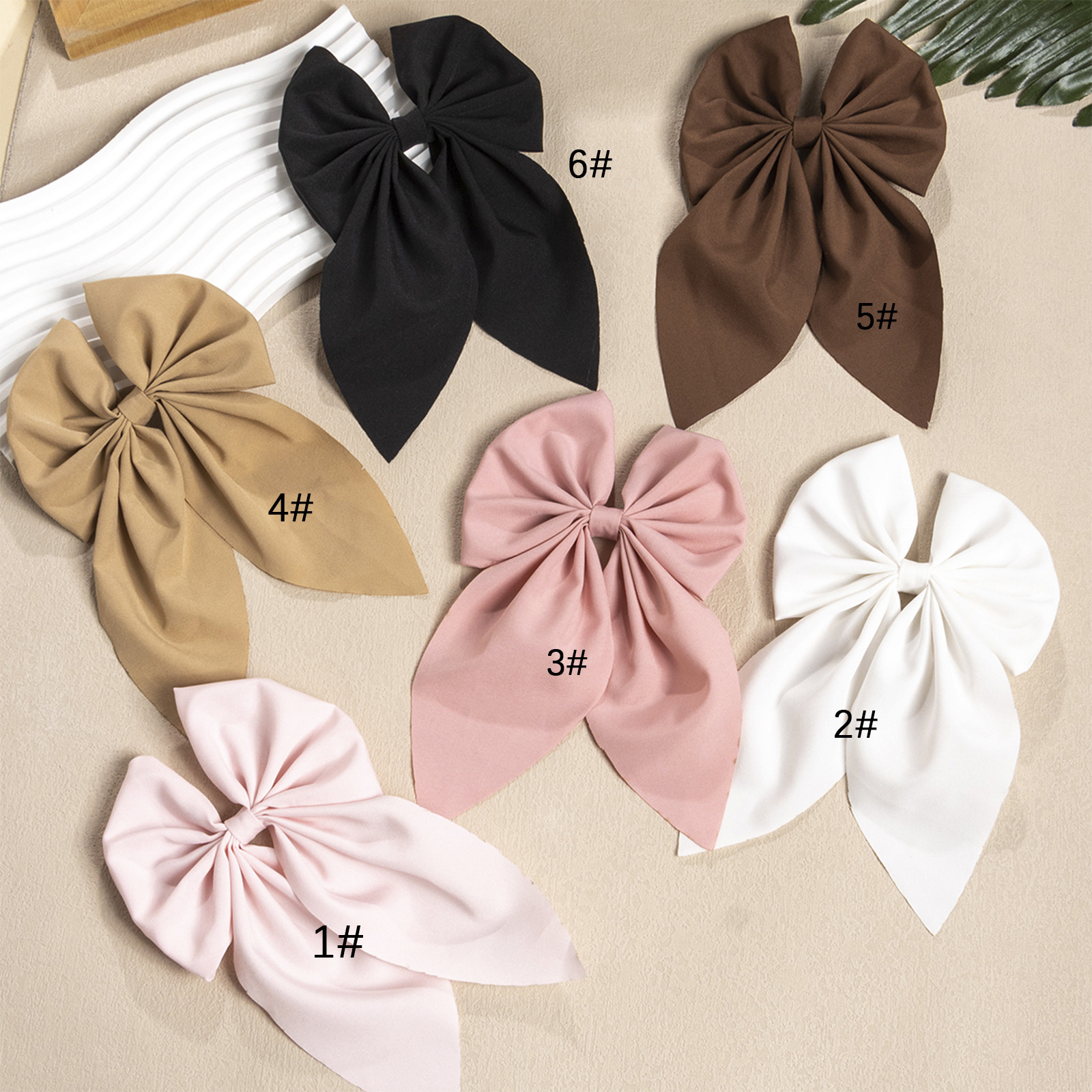 For Amazon Hot Handmade Solid Color Bow Hairpin Simple Children's Party Hair Accessories for Girls Detail Pic 2 226