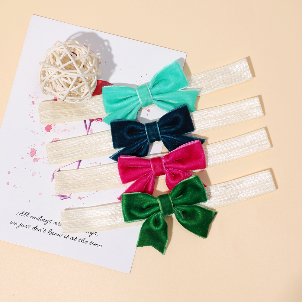 Baby Bow Cut-Out Headband Baby Check Thin Headband Stretch Candy Children'S Hair Accessory Detail Pic 2 63