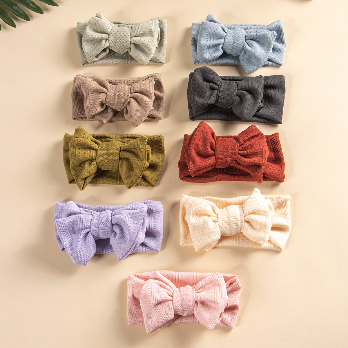 INS Multicolor DIY Double Layer Big Bow Headband High Elastic Wide Edge Baby Hair Accessories Children's Knitted Cotton Headband Detail Pic 4 21