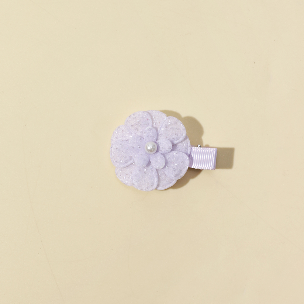 New Princess Hair Fabric Flower Beads Little Girl Hair Clip Girl Cute Baby Headwear Detail Pic 5 196