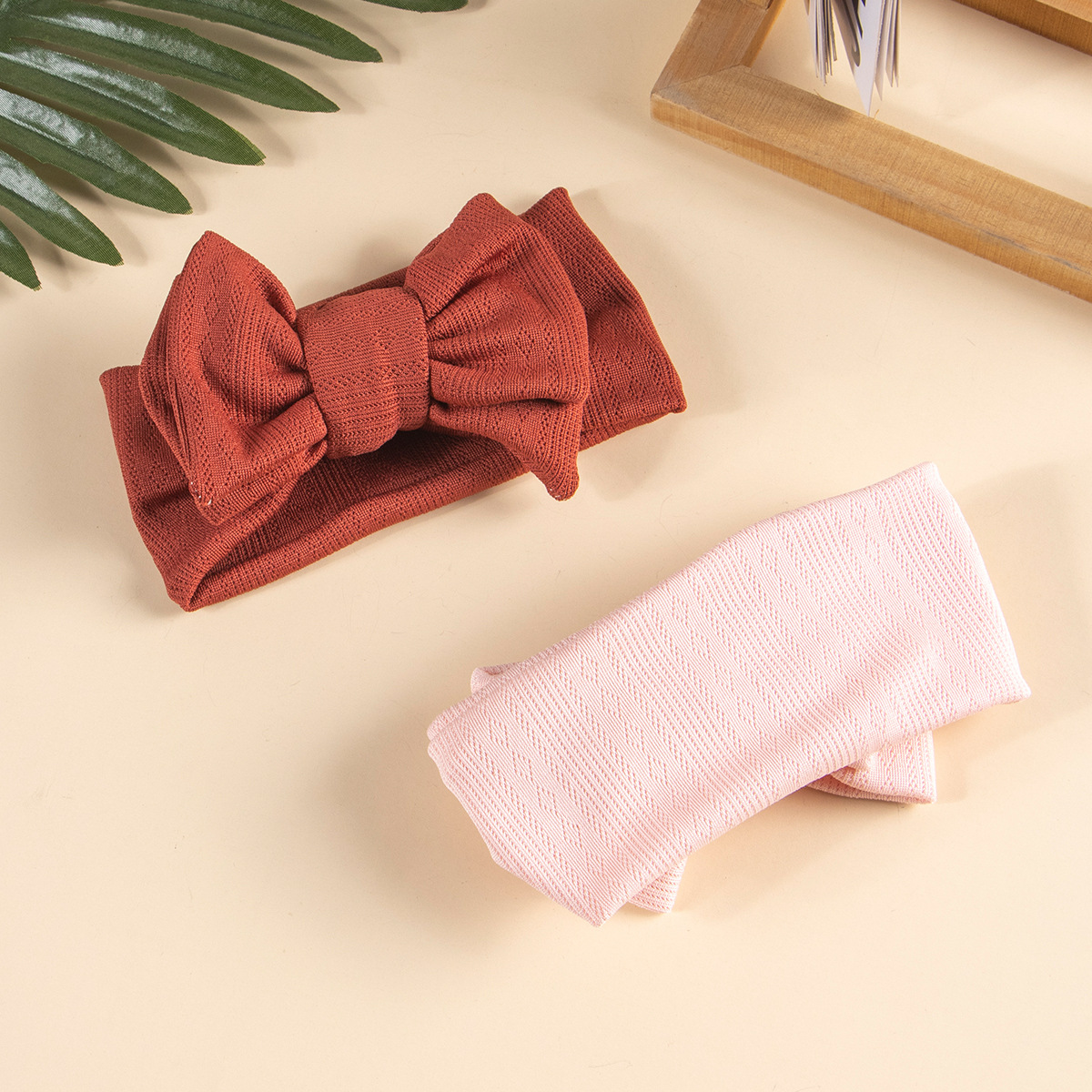 INS Multicolor DIY Double Layer Big Bow Headband High Elastic Wide Edge Baby Hair Accessories Children's Knitted Cotton Headband Detail Pic 5 21