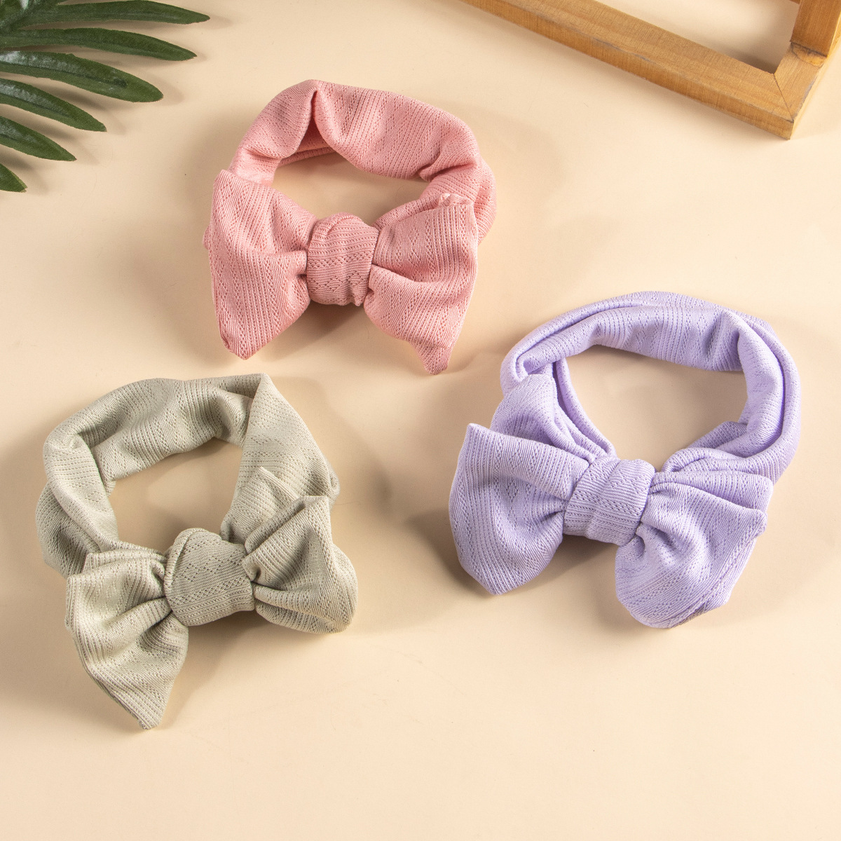 INS Multicolor DIY Double Layer Big Bow Headband High Elastic Wide Edge Baby Hair Accessories Children's Knitted Cotton Headband Detail Pic 6 20