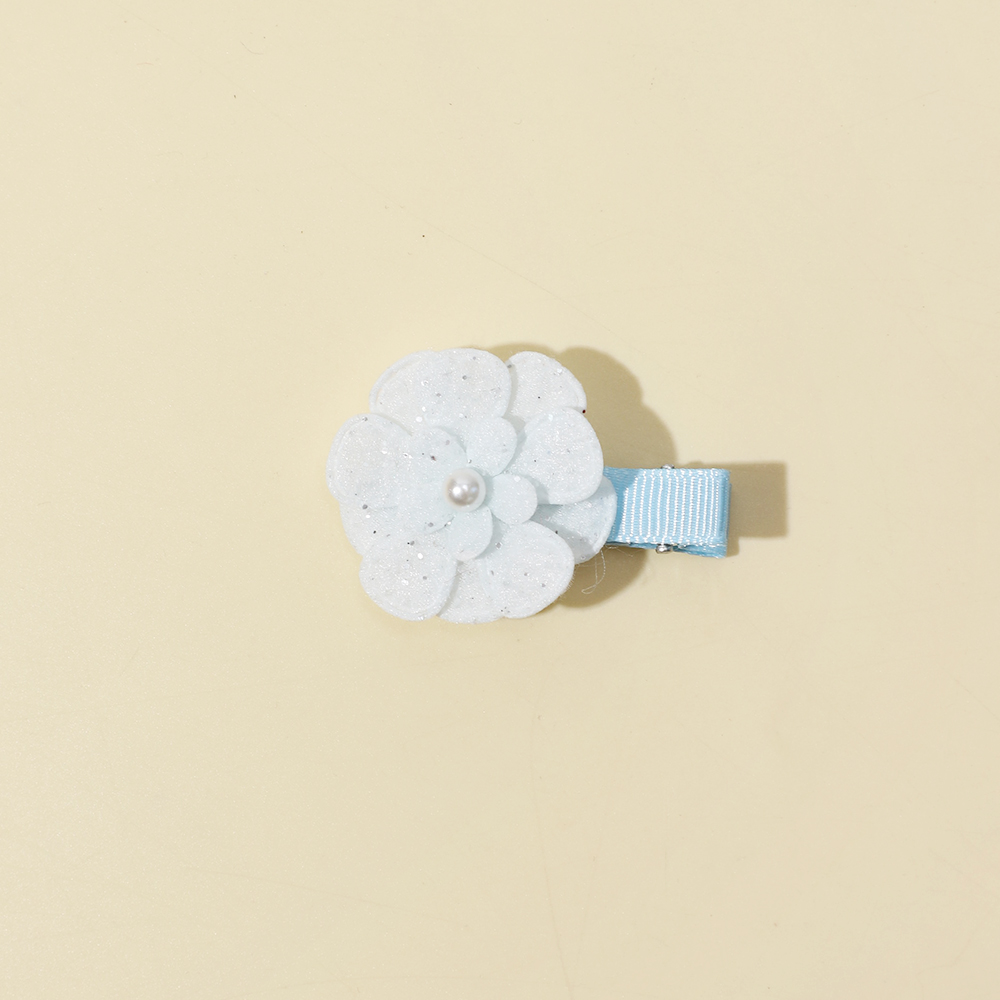 New Princess Hair Fabric Flower Beads Little Girl Hair Clip Girl Cute Baby Headwear Detail Pic 7 186