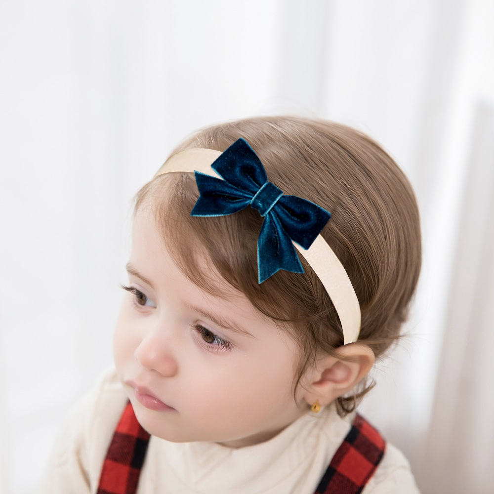Baby Bow Cut-Out Headband Baby Check Thin Headband Stretch Candy Children'S Hair Accessory Detail Pic 7 63