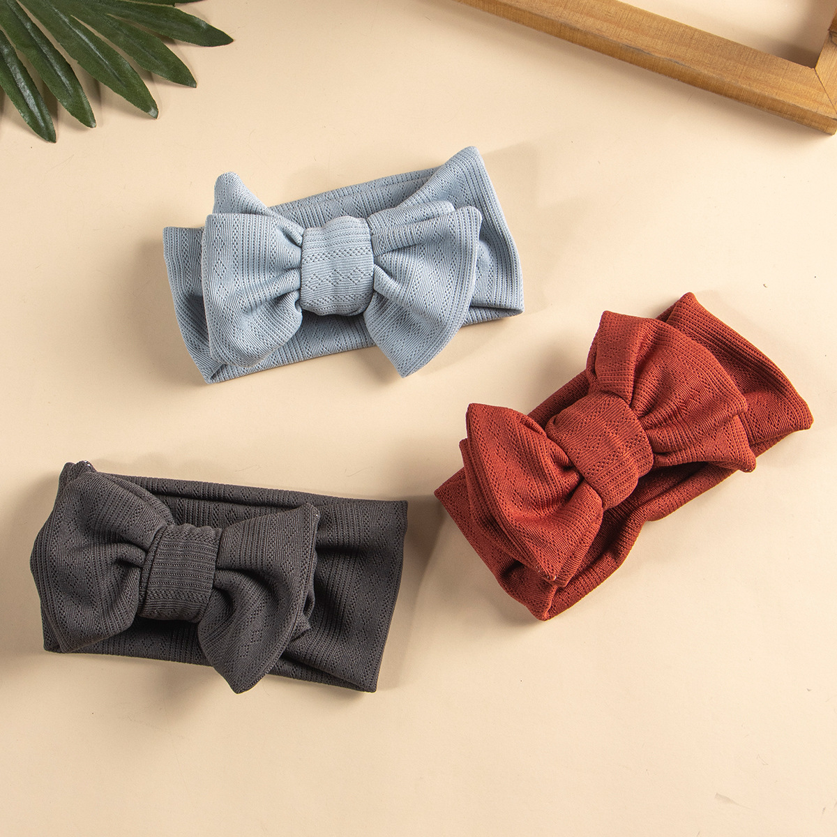 INS Multicolor DIY Double Layer Big Bow Headband High Elastic Wide Edge Baby Hair Accessories Children's Knitted Cotton Headband Detail Pic 8 21