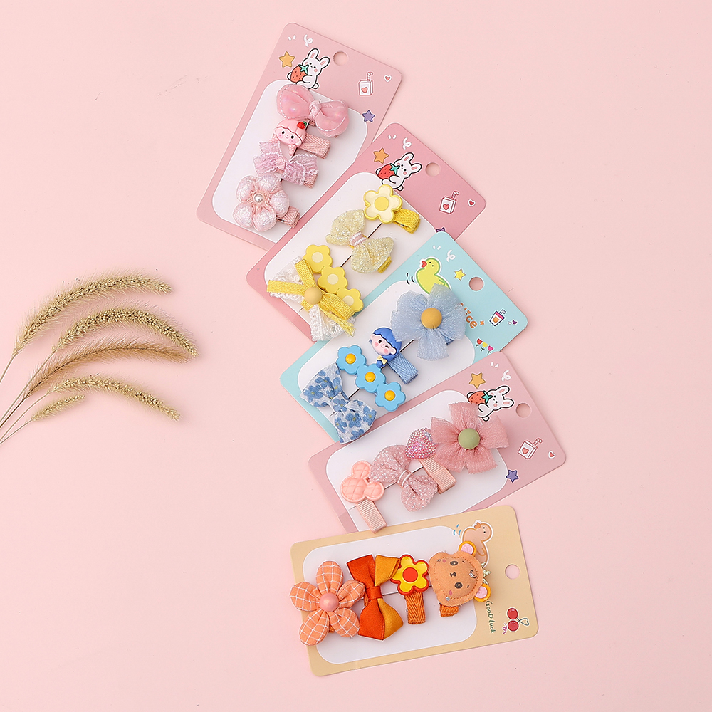 Wholesale Custom Hair Accessories Children Hair Clip Set Flower BowPrincess Cartoon Clip Girl Baby Hairpin Detail Pic 9 163