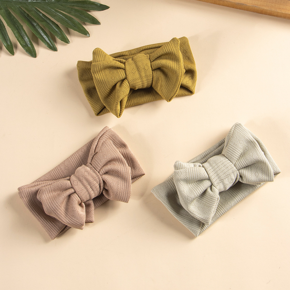 INS Multicolor DIY Double Layer Big Bow Headband High Elastic Wide Edge Baby Hair Accessories Children's Knitted Cotton Headband Detail Pic 9 21